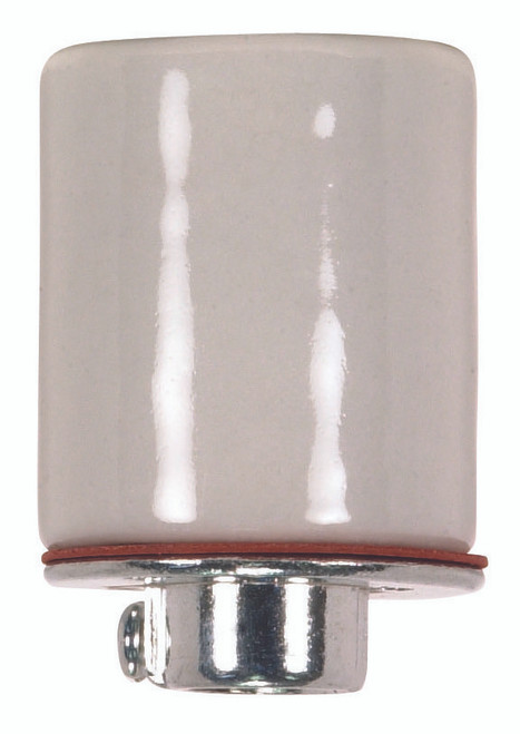 Satco 90/1706 Keyless Porcelain Socket With Metal 1/4 IPS Cap; CSSNP Screw Shell; Glazed; 660W; 250V; 200/10 Master