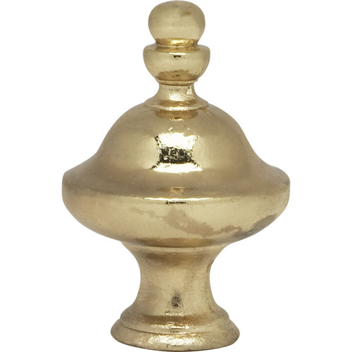 Satco 90/1720 Pyramid Finial; 1-1/2" Height; 1/4-27; Polished Brass Finish