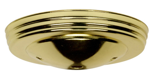 Satco 90/1897 Smooth Canopy; Canopy Only; Brass Finish; 5" Diameter; 7/16" Center Hole; 2 -8/32 Bar Holes