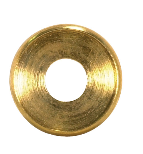 Satco 90/2152 Turned Brass Double Check Ring; 1/8 IP Slip; Burnished And Lacquered; 1" Diameter