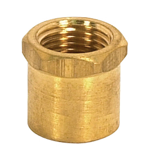 Satco 90/2153 Brass Coupling; Unfinished; 1/2" Long; Hexagon Head Coupling; 1/8 IP