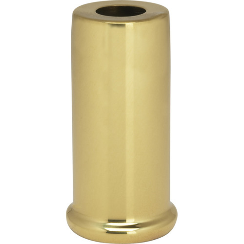 Satco 90/2221 Solid Brass Spacer; 7/16" Hole; 2" Height; 7/8" Diameter; 1" Base Diameter; Polished And Lacquered