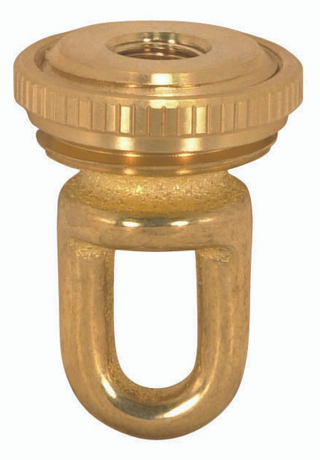 Satco 90/2294 1/8 IP Cast Brass Screw Collar Loop With Ring; Fits 1" Canopy Hole; 1-1/8" Ring Diameter; 1-3/4" Height; Unfinished