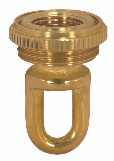 Satco 90/2296 3/8 IP Cast Brass Screw Collar Loop With Ring; Fits 1" Canopy Hole; 1-1/8" Ring Diameter; 1-3/4" Height; Unfinished