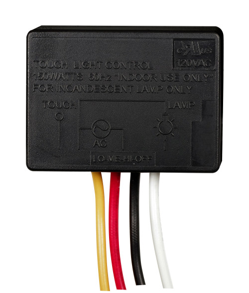 Satco 90/2428 Low-Med-Hi-Off Touch Switch Plastic Outer Shell. Rated: 150W-120V Indoor Incandescent Use Only 17/8" x 13/8" x 5/8"