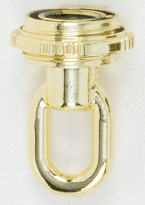 Satco 90/335 1/4 IP Matching Screw Collar Loop With Ring; 25lbs Max; Brass Plated Finish