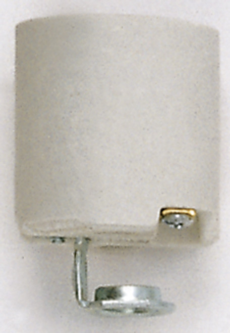 Satco 90/419 Porcelain Socket With 1/8 IPS Hickey; Aluminum Screw Shell; Unglazed; 660W; 250V