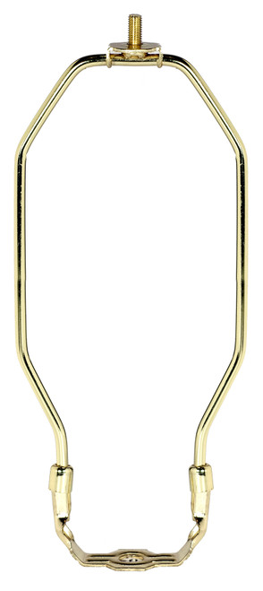 Satco 90/553 Heavy Duty Harp; Polished Brass Finish; 8-1/2" Height; 1/8 IP Saddle; 1/4-27 Thread; 125 Carton