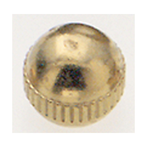 Satco 90/955 Brass Knob; 8/32; Knurled; 3/8" Diameter; Burnished And Lacquered