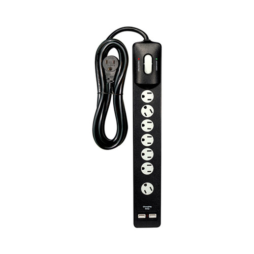 Satco 91/233 7 Outlet Surge Strip; 6 Foot 14/3 SJT With Flat Plug; 1500 Joules; 15A-120V; 1875W