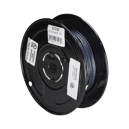 Satco 93/206 Lighting Bulk Wire; 18/1 Stranded Braid 200C SF-1; 250 Foot/Spool; Black