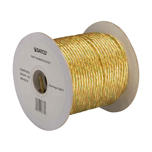 Satco 93/333 Pulley Bulk Wire; 18/3 SVT 105C Pulley Cord; 250 Foot/Spool; Clear Gold