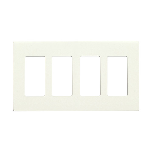 Satco 96/421 Wallplate For Dimmers And Sensors; 4-Gang; White Finish; Lutron