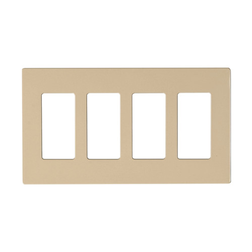 Satco 96/423 Wallplate For Dimmers And Sensors; 4-Gang; Almond Finish; Lutron