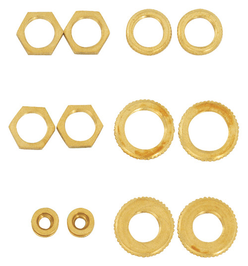 Satco S70/153 12 Assorted Brass Locknuts
