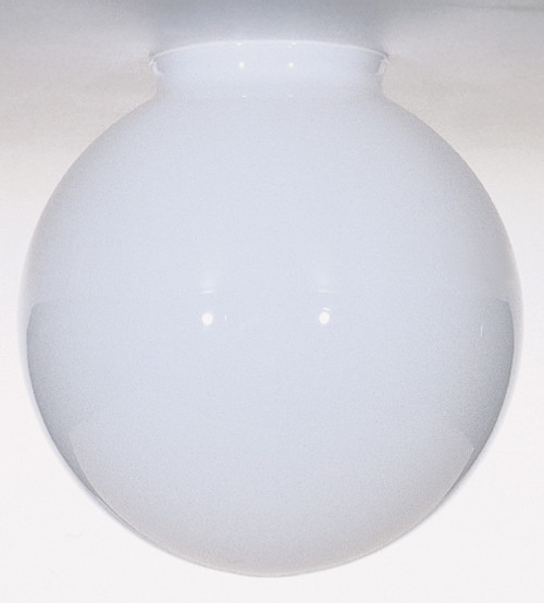 Satco 50/151 Blown Glossy Opal Ball Dia.: 8 in.; Fitter: 4 in.