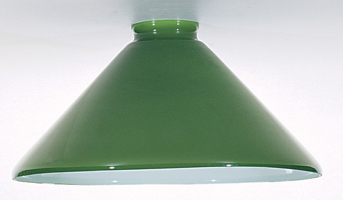 Satco 50/665 10 in.; Opal Glass Cased Shade; Green; Dia.: 10 in.; Fitter: 2-1/4 in.; Ht.: 5 in.