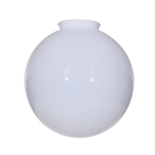 Satco 50/155 Blown Glossy Opal Ball Shade; 12 in.; Diameter; 4 in.; Fitter