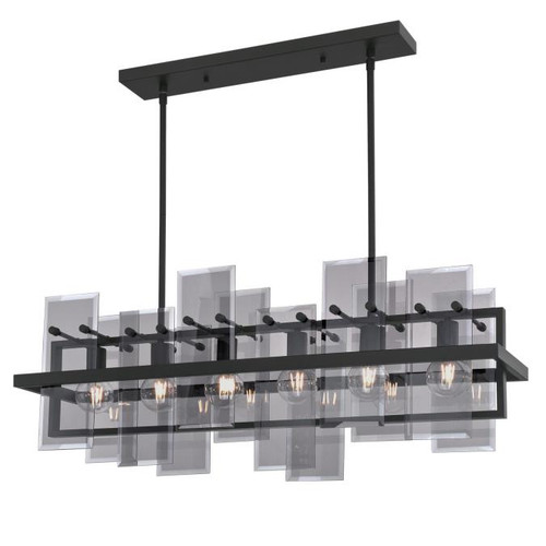 Westinghouse 6576200 Reeves Six-Light Indoor Chandelier
Matte Black Finish with Smoke Grey Glass