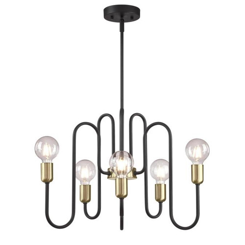 Westinghouse 6576000 Spencer Six-Light Indoor Chandelier
Matte Black Finish with Antique Brass Accents