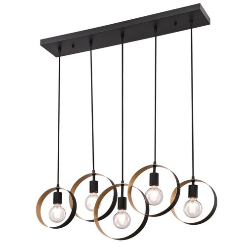 Westinghouse 6575700 Olympus Five-Light Indoor Chandelier
Matte Black Finish with Textured Gold Accents