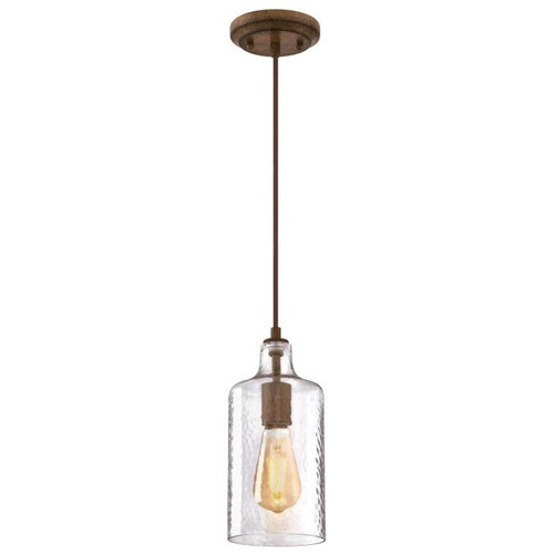 Westinghouse 6371300 Carmen Indoor Mini Pendant
Barnwood Finish with Clear Textured Glass