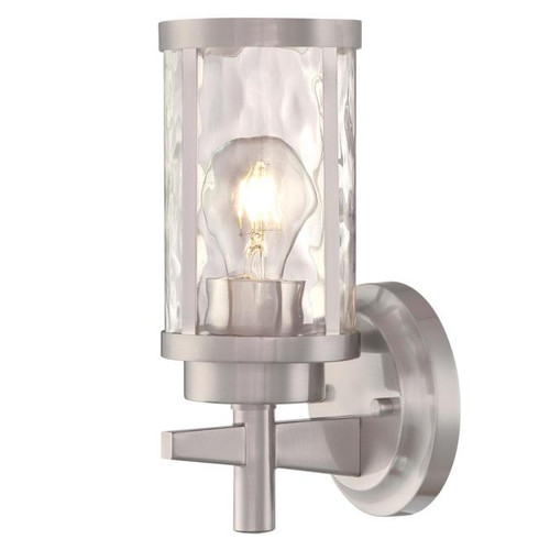 Westinghouse 6368300 Branston One-Light Indoor Wall Fixture
Brushed Nickel Finish with Clear Water Glass