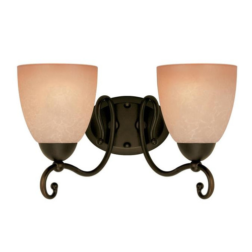 Westinghouse 6933600 Two-Light Indoor Wall Fixture
Oil Rubbed Bronze Finish with Aged Alabaster Glass