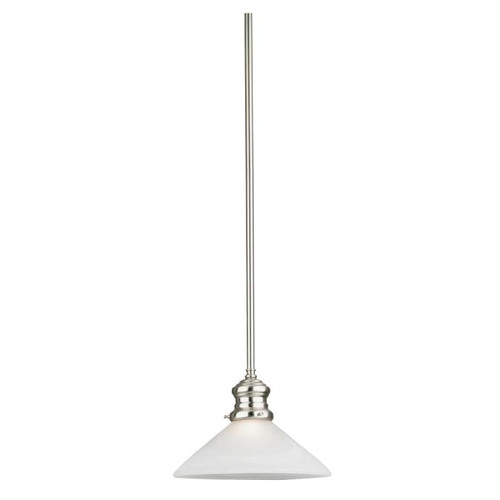 Westinghouse 6923100 Winchester Indoor Mini Pendant
Brushed Nickel Finish with Frosted White Alabaster Glass