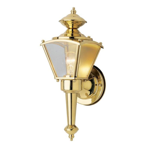 Westinghouse 6696400 One-Light Outdoor Wall Lantern
Polished Brass Finish on Steel with Clear Glass Panels