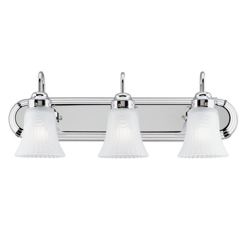 Westinghouse 6652200 Three-Light Indoor Wall Fixture
Chrome Finish with Frosted Pleated Glass Westinghouse 6652200 Three-Light Indoor Wall Fixture
Chrome Finish with Frosted Pleated Glass