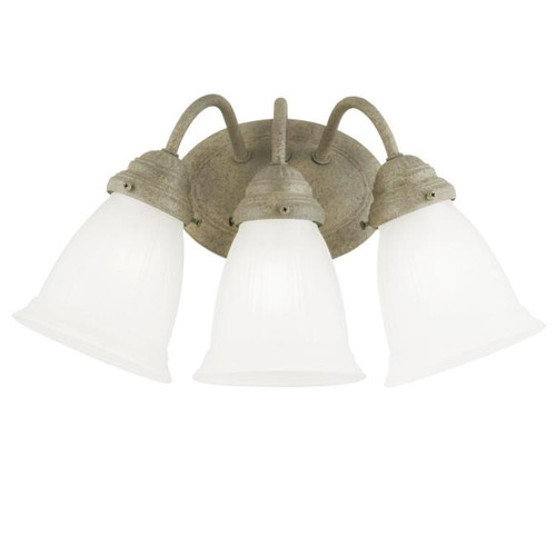 Westinghouse 6649900 Three-Light Indoor Wall Fixture
Cobblestone Finish with Frosted Glass