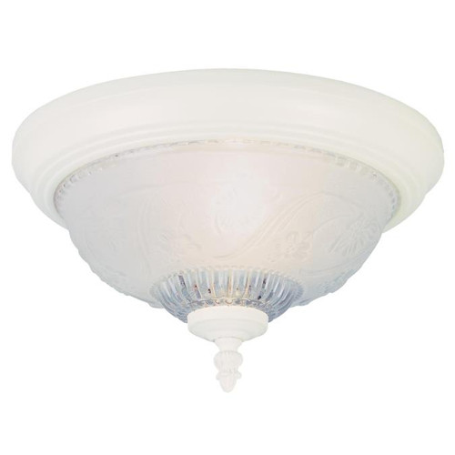 Westinghouse 6616100 One-Light Indoor Flush-Mount Ceiling Fixture
Textured White Finish with Embossed Floral and Leaf Design Glass