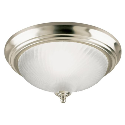 Westinghouse 6430400 One-Light Indoor Flush-Mount Ceiling Fixture
Brushed Nickel Finish with Frosted Swirl Glass