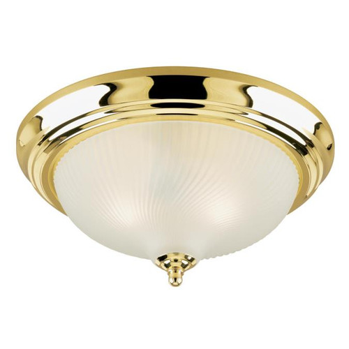 Westinghouse 6430200 Two-Light Indoor Flush-Mount Ceiling Fixture
Polished Brass Finish with Frosted Swirl Glass