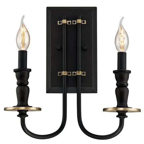 Westinghouse 6350100 Cresting Two-Light Indoor Wall Fixture
Oil Rubbed Bronze Finish with Antique Brass Accents