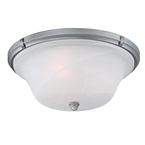Westinghouse 6342500 Tolbut Three-Light Indoor Flush Ceiling Fixture
Antique Silver Finish with White Alabaster Glass