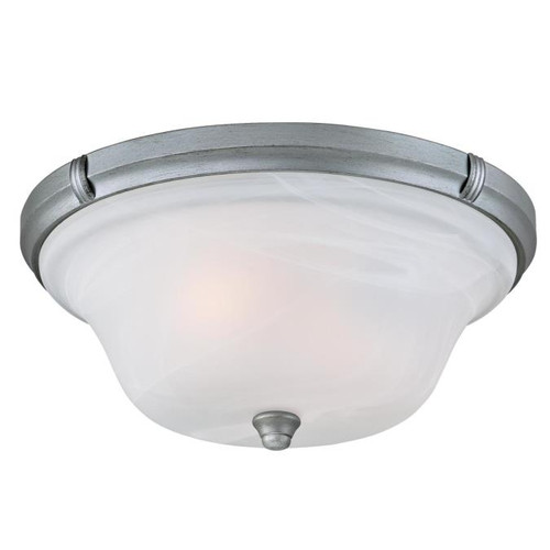 Westinghouse 6342300 Tolbut Two-Light Indoor Flush Ceiling Fixture
Antique Silver Finish with White Alabaster Glass
