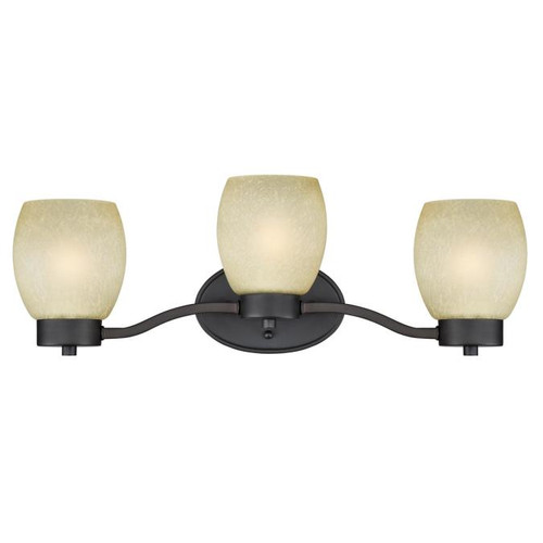 Westinghouse 6341500 Karah Three-Light Indoor Wall Fixture
Oil Rubbed Bronze Finish with Aged Amber Scavo Glass