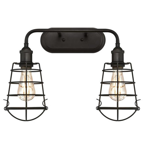 Westinghouse 6337700 Oliver Two-Light Indoor Wall Fixture
Oil Rubbed Bronze Finish with Cage Shades
