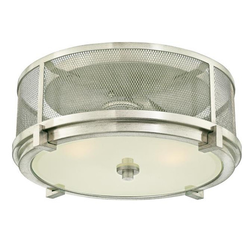 Westinghouse 6330600 Adler Two-Light Indoor Flush-Mount Ceiling Fixture
Brushed Nickel Finish with Mesh and Frosted Glass