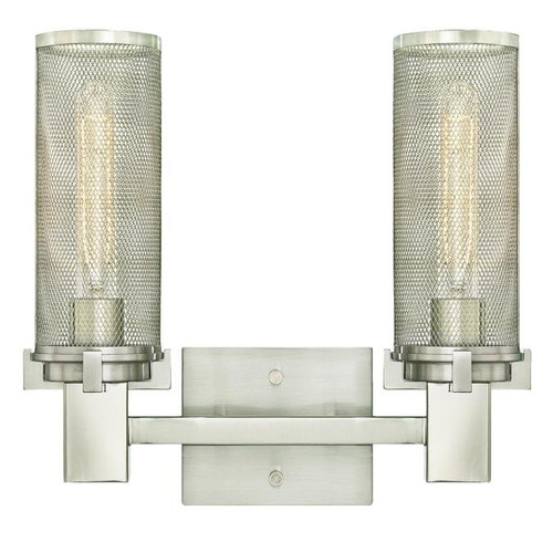 Westinghouse 6330400 Adler Two-Light Indoor Wall Fixture
Brushed Nickel Finish with Mesh Shades