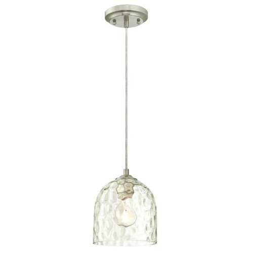Westinghouse 6328800 Basset Indoor Mini Pendant
Brushed Nickel Finish with Clear Hammered Glass