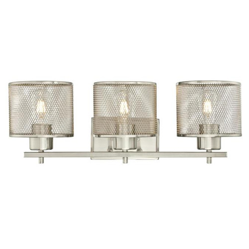 Westinghouse 6327600 Morrison Three-Light Indoor Wall Fixture
Brushed Nickel Finish with Mesh Shades