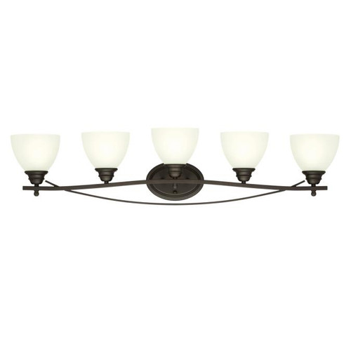 Westinghouse 6303600 Elvaston Five-Light Indoor Wall Fixture
Oil Rubbed Bronze Finish with Frosted Glass