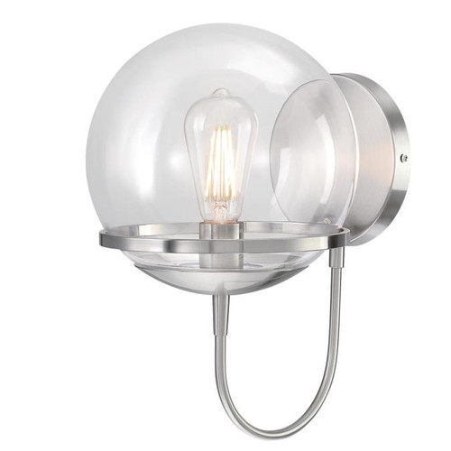 Westinghouse 6119200 Marla One-Light Indoor Wall Fixture
Brushed Nickel Finish with Clear Glass