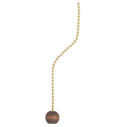 Westinghouse 7066100 Westinghouse 7066100 36 Walnut Wooden Ball Pull Chain Polished Brass Finish Chain