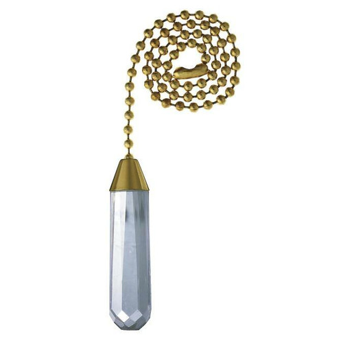 Westinghouse 7700600 Westinghouse 7700600 Prismatic Acrylic Cylinder Pull Chain Polished Brass Finish with 12-inch beaded chain