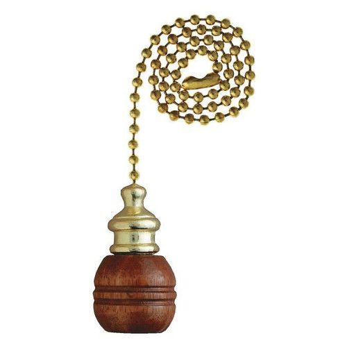 Westinghouse 7700700 Westinghouse 7700700 Sculptured Wooden Ball Walnut Finish Pull Chain With 12-inch beaded chain