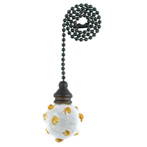 Westinghouse 7711800 Clear and Amber Swirl Glass Sphere Pull Chain
Oil Rubbed Bronze Finish with 12-inch beaded chain